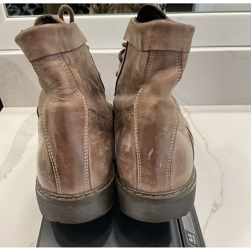 Bata Men’s Leather Lace-Up Combat Boots Size 45